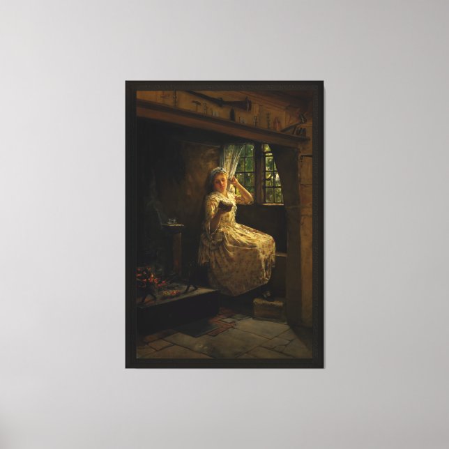 A Cosey Corner av Frank Millet Canvastryck (Framsida)