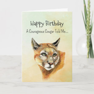 A Cougar Personality Birthday Roligt Animal Kort