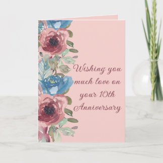 A couple's Love 10th Anniversary Card Helgkort