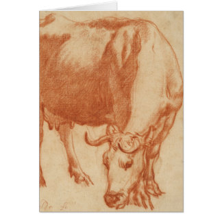 A Cow Grazing by Adriaen van de Velde - Vintage Hälsningskort