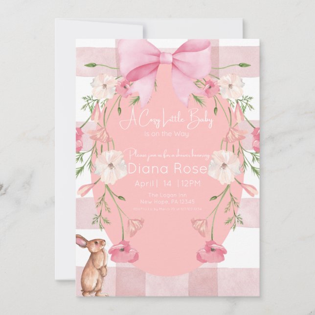 A Cozy Little Baby Is on the Way Shower Invitation Inbjudningar (Framsida)