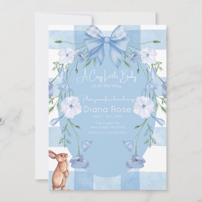 A Cozy Little Baby Is on the Way Shower Invite  Inbjudningar (Framsida)