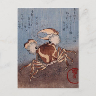 A Crab on Seashore by Utagawa Kunisada Vykort