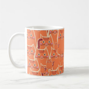 A Crowd of Cute Orange Tabby katt Kaffemugg