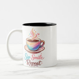 A cup of coffee to start your day with a smile Två-Tonad mugg