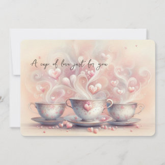 A Cup of Love Card Flat Greeting Card Julkort
