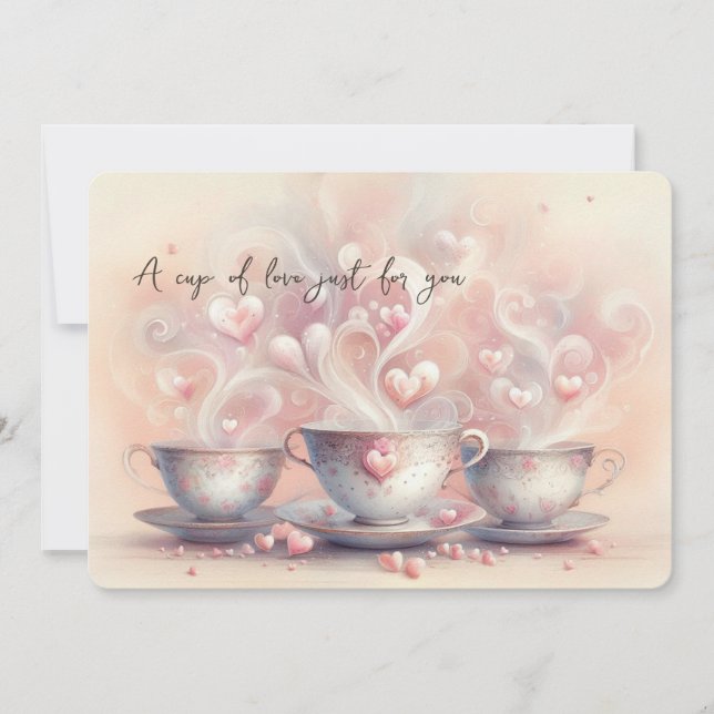 A Cup of Love Card Flat Greeting Card Julkort (Framsida)