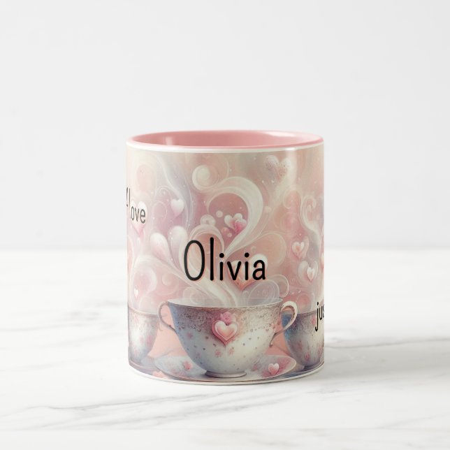 A Cup of Love Personalized Mug Två-Tonad Mugg (Center)