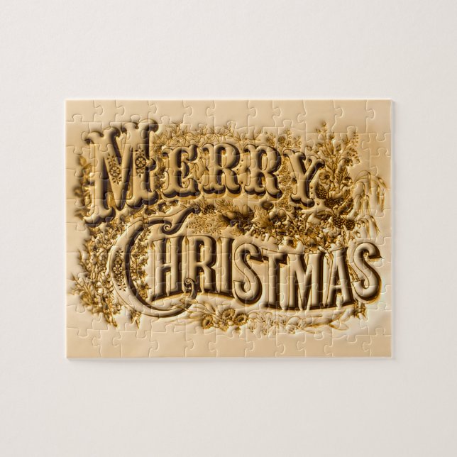 A Currier och Ives God jul Pussel (Horisontell)