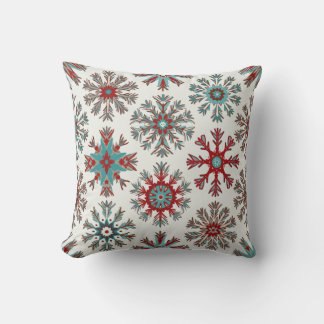 A cushion with a snowflake pattern kudde