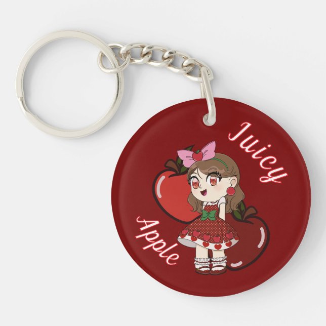 A Customized Key Chain with Cute Apple Chibi (Framsidan)