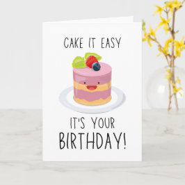 A cute and funny birthday greeting card featuring  kort