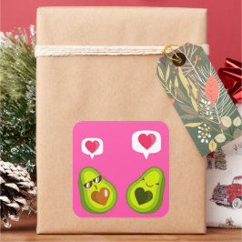 A CUTE AVOCADO STICKERS FYRKANTIGT KLISTERMÄRKE