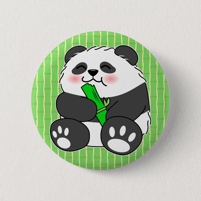 A Cute Baby Panda Eating Bamboo Stalk Knapp (Framsida)