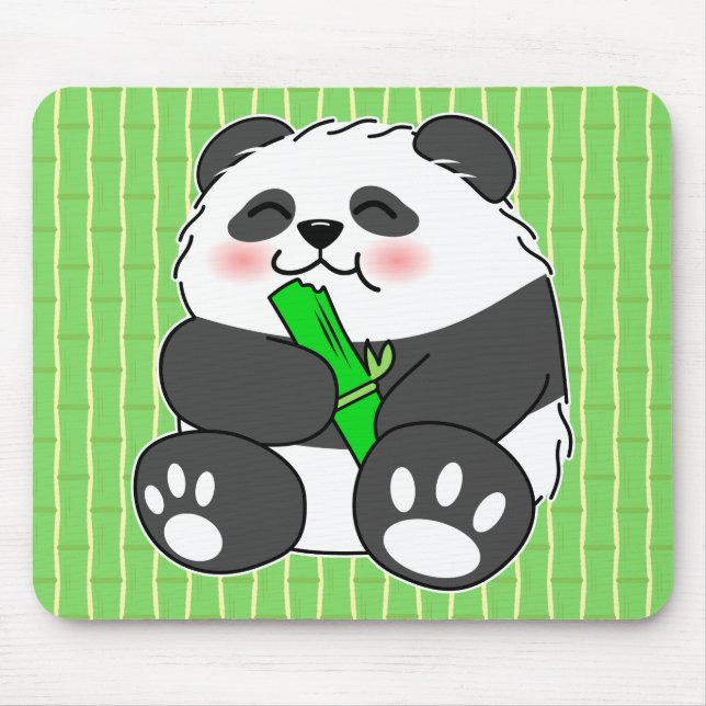 A Cute Baby Panda Eating Bamboo Stalk Musmatta (Framsidan)