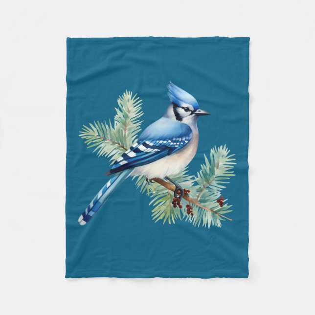 A Cute Blue Jay  Fleecefilt (Framsidan)