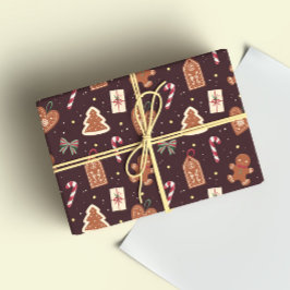 A Cute Christmas Wrapping Paper With Gingerbread Presentpapper