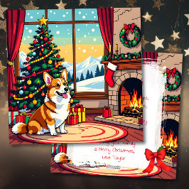 A Cute Corgi Christmas Personalized Julkort