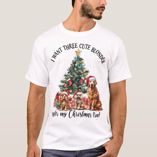 A cute dog and puppy lover Christmas design T Shirt (Framsida)
