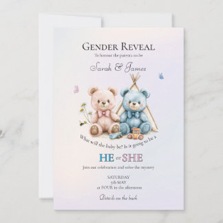 A Cute Gender Reveal Party Invitation Inbjudningar