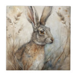 A Cute Hare i skogen Kakelplatta<br><div class="desc">En söt hare i en skogsmiljö</div>