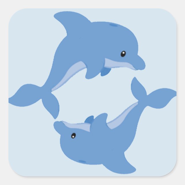 A Cute Lycklig Dolphin Fyrkantigt Klistermärke (Framsida)