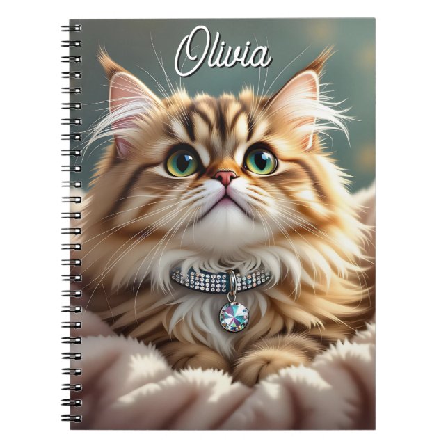 A Cute Personlig Fluffy Tabby katt Anteckningsbok (Framsidan)