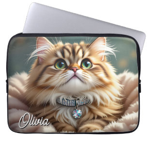 A Cute Personlig Fluffy Tabby katt Laptop Fodral