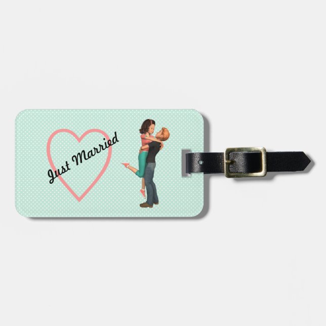 A Cute Romantik: Sweethearts Embrace (Personlig) Bagagebricka (Horisontell Framsida)