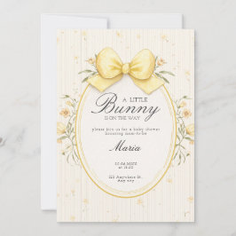 A cute Watercolor Coquette Yellow Bow Baby Shower  Inbjudningar