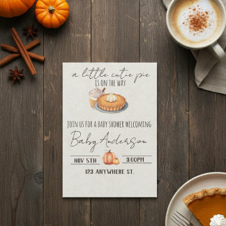 A cutie pie is on the way. Baby shower invitation Inbjudningar