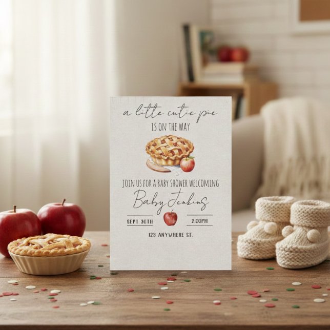 a cutie pie is on the way. Baby shower invitation Inbjudningar (Skapare uppladdad)
