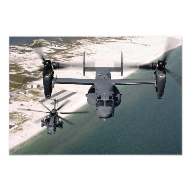 A CV-22 Osprey och MH-53 Pave Low Fototryck (Framsidan)