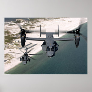 A CV-22 Osprey och MH-53 Pave Low Poster