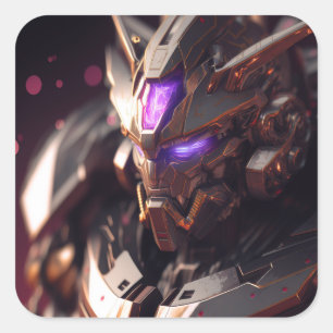 A Cyberpunk Gundam Fyrkantigt Klistermärke