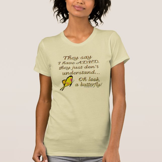 A.D.H.D. Fjärilshumor Tee (Framsida)