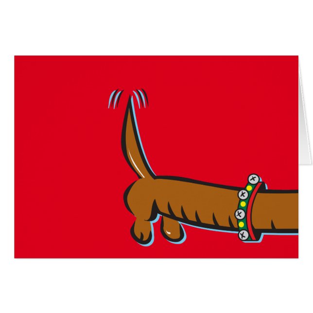 A Dachshund Wearing Antlers för jul OBS Kort (Framsidan Horizontal)
