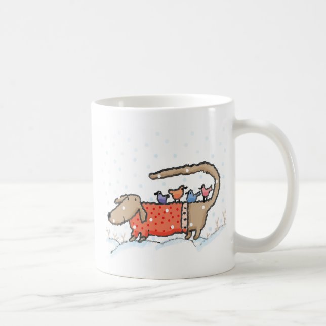 "A Dachshund's Umbrella Svan" Kaffemugg (Höger)