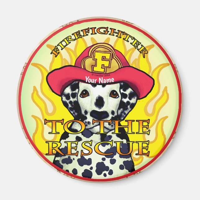 A Dalmatien Firefighter Magnet (Framsidan)