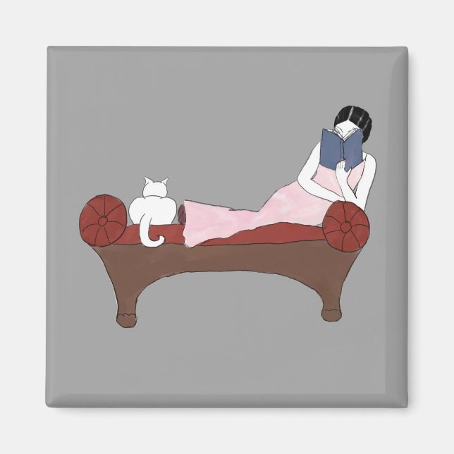 A Dam, A Cat och A Mycket Bra Bok Magnet (Framsidan)