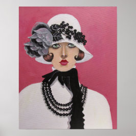 A Dam med Art Deco Stil, poster