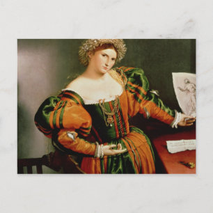 A Dam med Teckning i Lucretia, 1530-33 Vykort