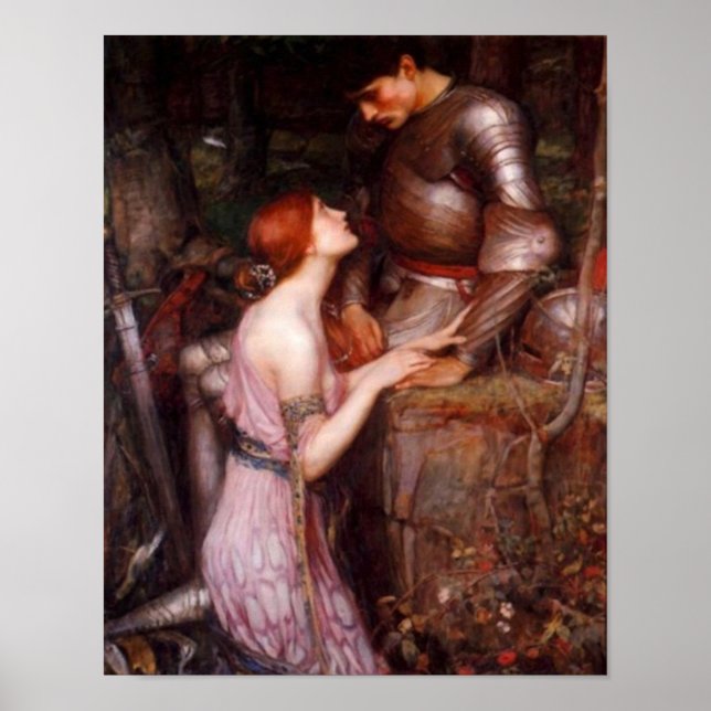 A Dam och hennes Knight Romantic Poster (Framsidan)