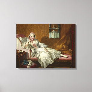 A Dam på hennes dag Bed, 1743 av Francois Boucher Canvastryck