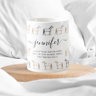 A Dam som aldrig har ut från Horse Sak Kaffemugg
