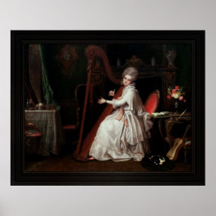 A Dam spelar på Harp av Richard Cosway Poster