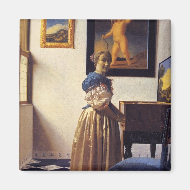 A Dam Ställande vid det jungfruliga Magnet (Framsidan)