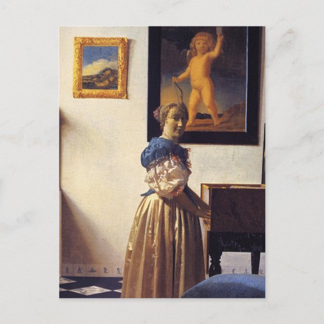 A Dam Ställande vid det jungfruliga Vykort (Framsida)