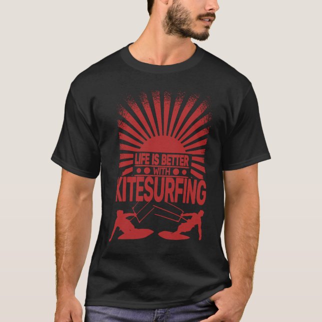 A day without Kitesurfing kitesurf Kiteboarden Kit T Shirt (Framsida)