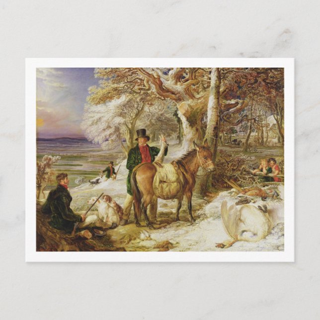 A Day's Sport, 1826 (olja på arbetsyta) Vykort (Framsida)